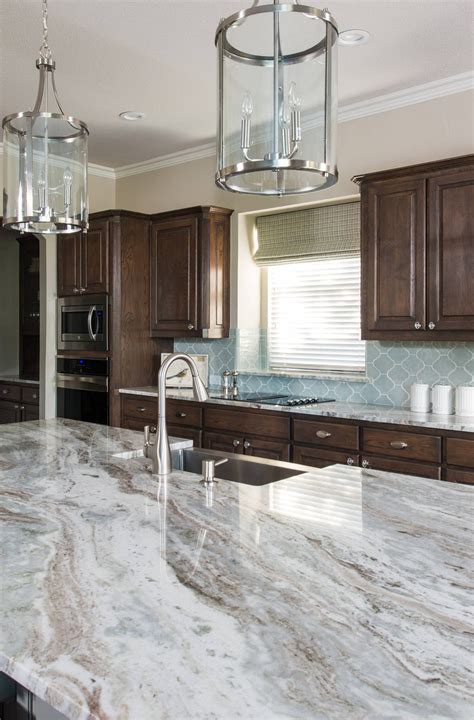 brown granite countertops with backsplash